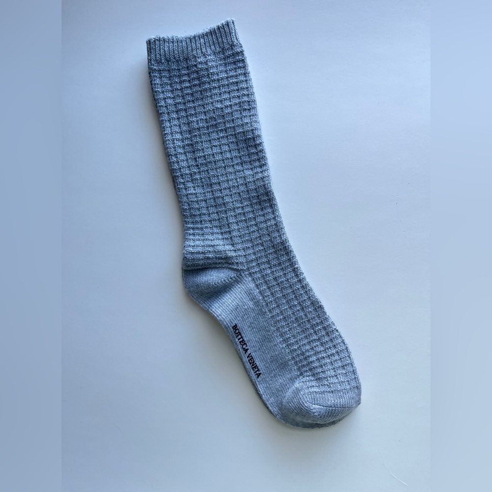 Bottega Veneta Light Gray Textured Socks